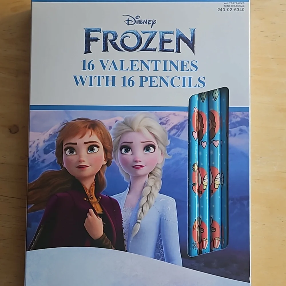 DISNEY FROZEN 16 VALENTINE'S WITH PENCILS